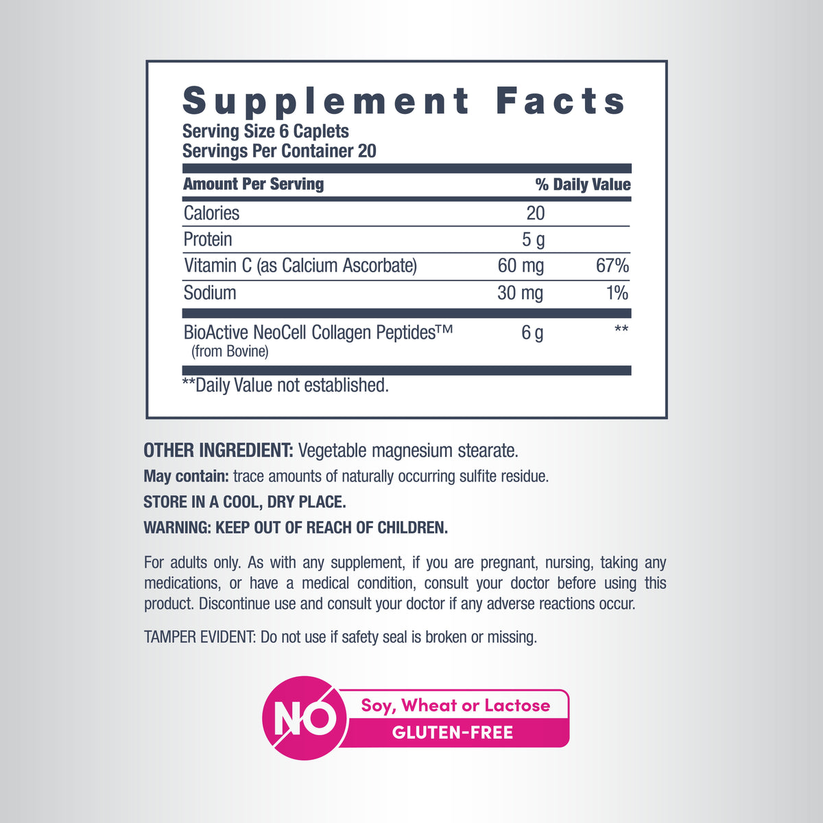Grassfed Collagen Peptides + C, 6000 mg, 120 Caplets