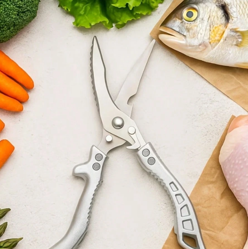 Heavy Duty Stainless Steel Kitchen Scissors, Multi Purpose Sharp Cooking Shears for Poultry, Meat, Fish & Herbs