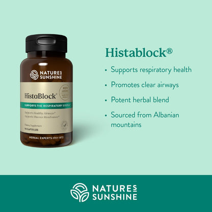 Nature's Sunshine HistaBlock | Respiratory Support Supplement | Supports Airways & Blocks Irritants | Antioxidant Strength | Seasonal Allergy Help | Natural Respiratory Function Aid 90 Capsules