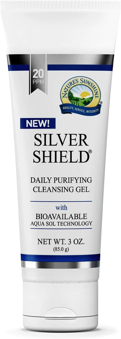 Nature's Sunshine Silver Shield Gel, 3oz. Tube | Colloidal Silver Gel With Aqua Sol Technology Promotes Natural Skin Hydration with a Moisturizing Effect