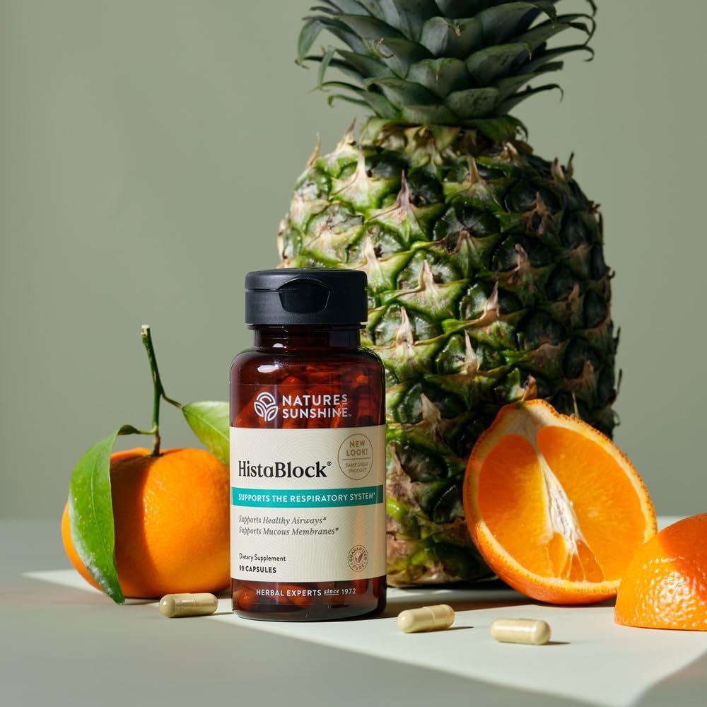 Nature's Sunshine HistaBlock | Respiratory Support Supplement | Supports Airways & Blocks Irritants | Antioxidant Strength | Seasonal Allergy Help | Natural Respiratory Function Aid 90 Capsules