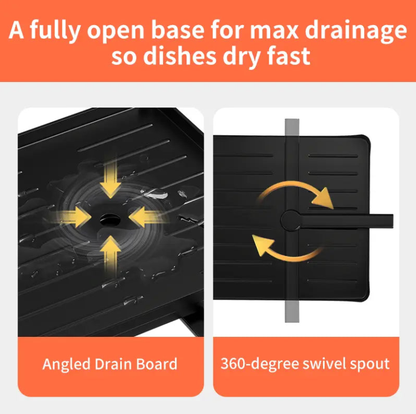 2 Tier Over Sink Dish Drying Rack | Foldable Space Saving Organizer