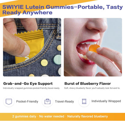 Lutein Gummies for Eye Health – Vision Support Eye Vitamins | Blueberry Flavor | 60 Gummies