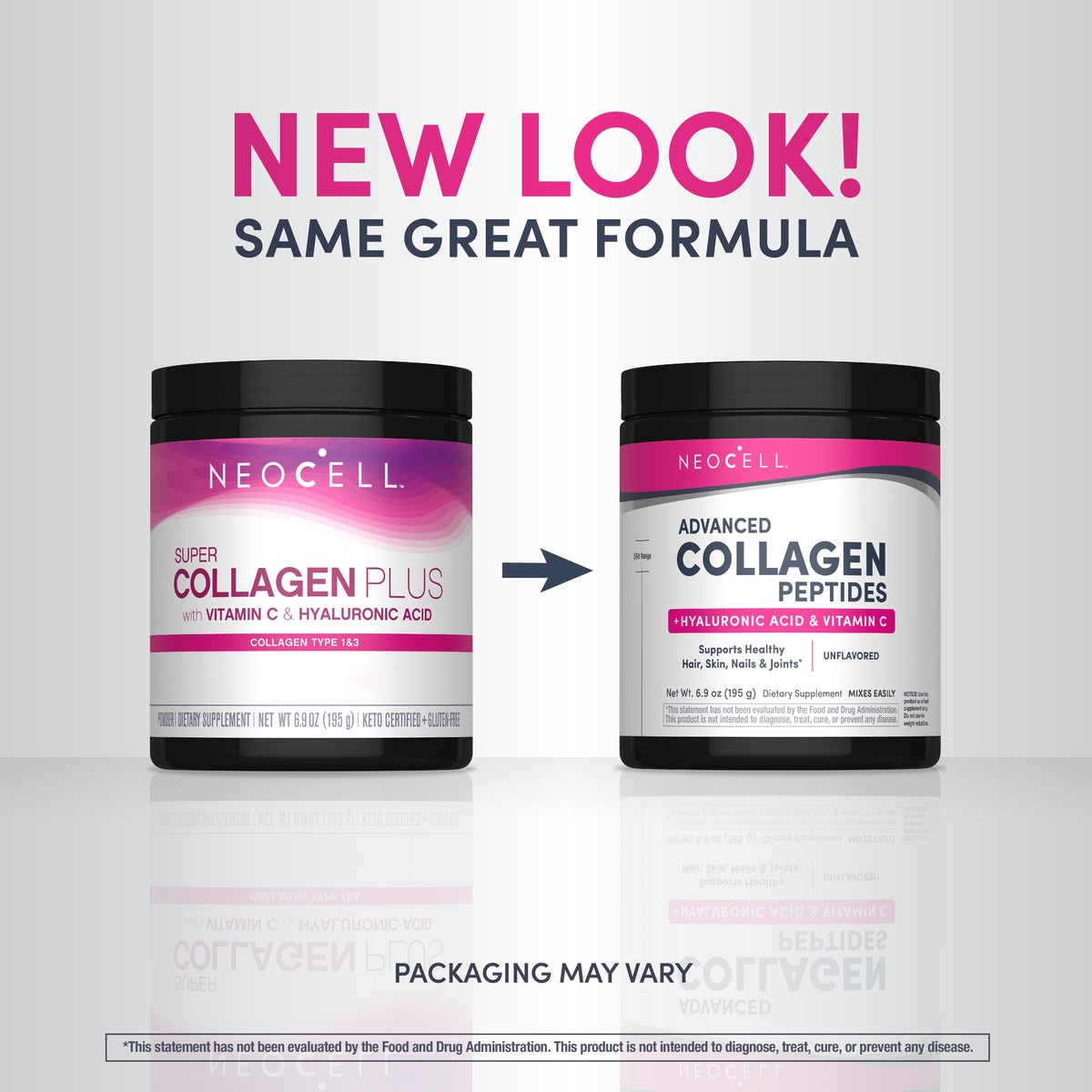 Advanced Collagen Peptides + Hyaluronic Acid + C, 6.9 oz (195 g) Powder