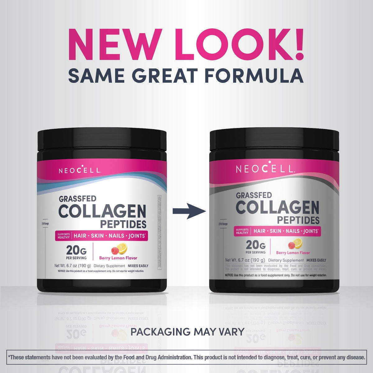 Grassfed Collagen Peptides Berry Lemon Flavor, 6.7 oz (190 g) Powder