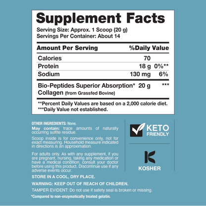 Grassfed Collagen Bio-Peptides, 10 oz (283 g) Powder
