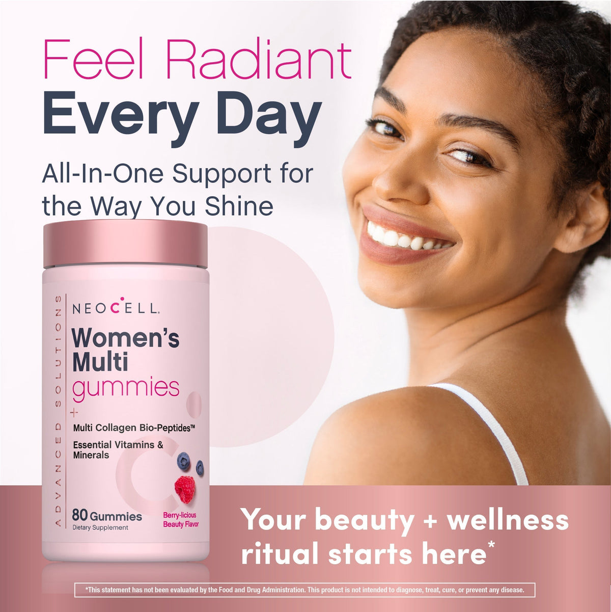 Women's Multi Gummies Advanced Berry-licious Beauty Flavor, 80 Tasty Gummies