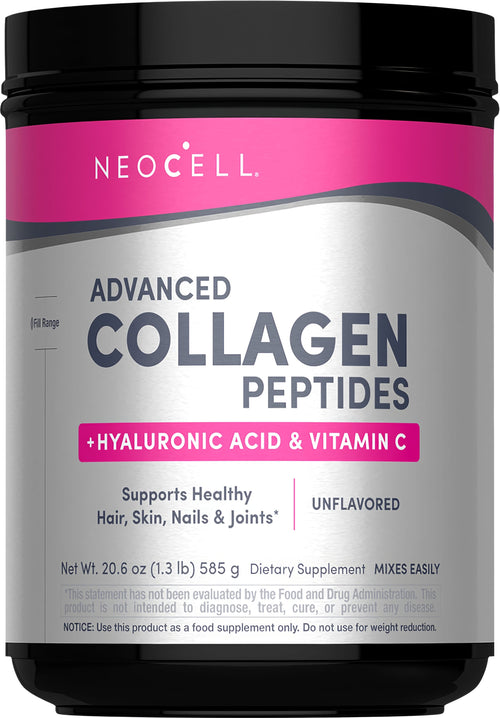 Advanced Collagen Peptides + Hyaluronic Acid + C, 20.6 oz (585 g) Powder