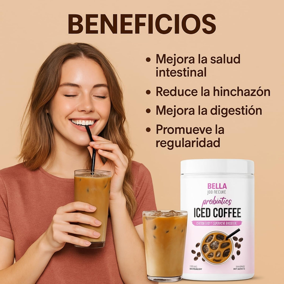 All Natural Probiotic Iced Coffee,Refreshing & Ready to Drink,Support Your Gut Every Sip,Suitable as a gift.