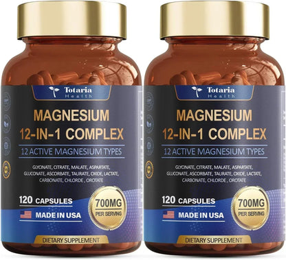 Magnesium 12 in 1 Complex 700mg - Glycinate Citrate Malate Taurate.4