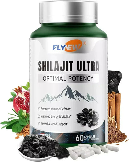 Flynew Shilajit Ultra Optimal Potency, Energy and Immune Support 60 Count